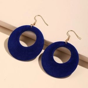 NEW velvet navy statement earrings